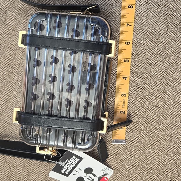 Disney Mickey Mouse Clear 7" x 5" Zip and Snap Purse with Adjustable Strap - Picture 8 of 9